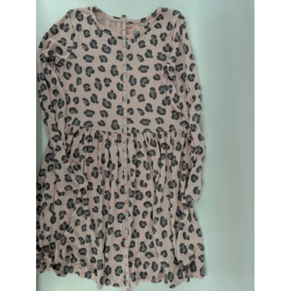 Cat & Jack Pink Leopard Print Long-Sleeve Girls Dress